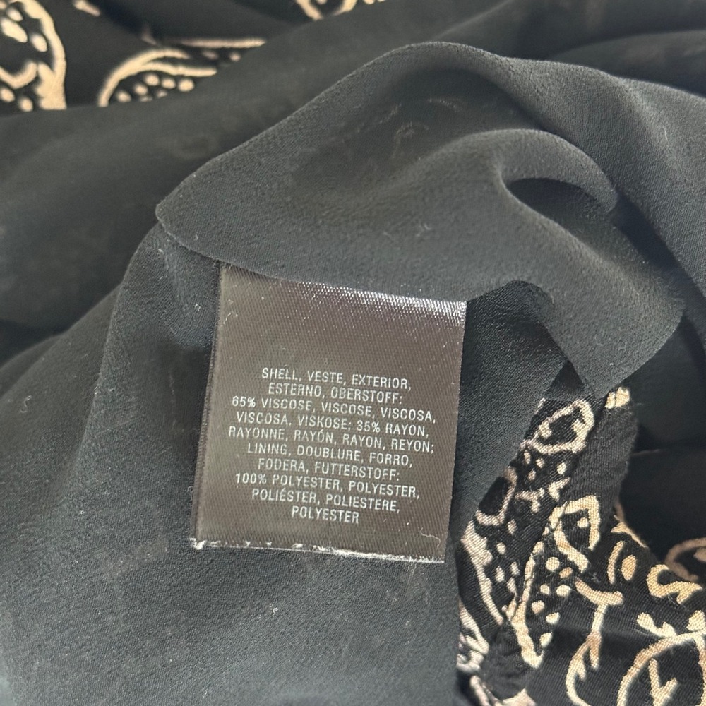 Maeve Anthropologie Noronha Black Elephant Print V-Neck Faux Wrap Dress Large - Picture 5 of 7
